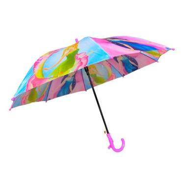 Imagem de Guarda Chuva Infantil Feminino Com Apito Semiautomático. - Classe Jl