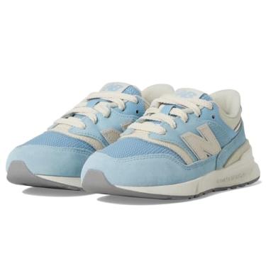 Imagem de New Balance Tênis infantil 997R, Azul cromado/linho, 6.5 Big Kid