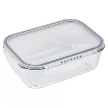 Imagem de Kit 2 Potes Herméticos Retangular Vidro Freezer Microondas Com Tampa T