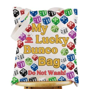 Imagem de G2TUP Bolsa divertida Bunco Game Night Tote Bag Bunco Gift My Lucky Bunco Bag Do Not Wash Bolsa de ombro Bunco Game Merchandise, Bolsa Lucky Bunco