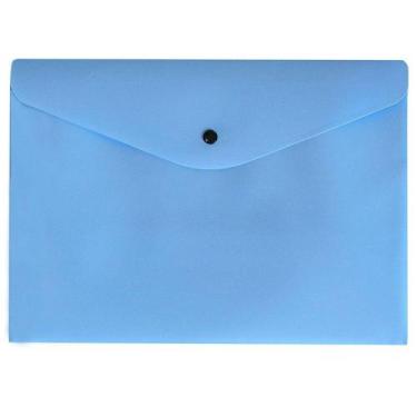 Imagem de Envelope plástico com botão A4 - Linho Serena - azul pastel - 0012.BP 