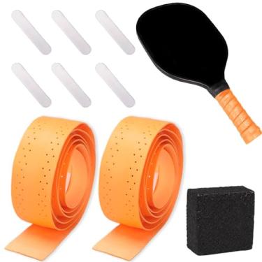 Imagem de Kit de acessórios de raquete de pickleball com 9 peças, inclui 2 fitas de aderência overgrip de pickleball, 6 fitas de chumbo pesadas de pickleball, limpador de remo preto, acessórios esportivos para