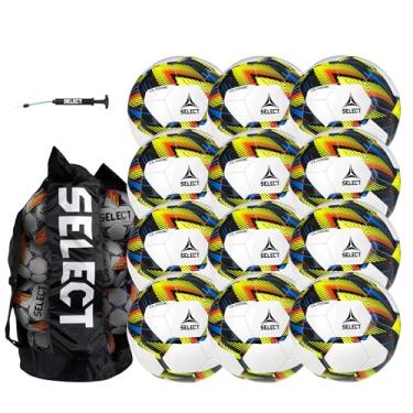 Imagem de SELECT Pacote clássico de 12 bolas com bolsa esportiva e bomba manual, branco V24, tamanho 4