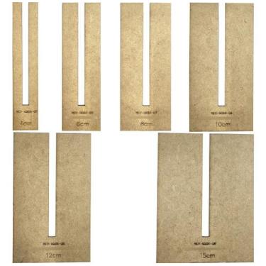 Imagem de 6 Gabarito Molde Laço Simples Mdf 4cm 6cm 8cm 10cm 12cm 15cm - LAPIDAR