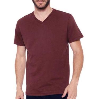 Imagem de Camiseta Gola V Masculina Liso Algodão Camisa Atacado - Vesttuario, Vi