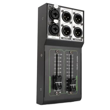 Imagem de Controlador de Volume Passivo, Controlador de Volume de Monitor Estéreo Passivo de 1 Em 2 Saídas Com Fader Estendido de 70 Mm, Construção Toda Em Metal, para Som de Estúdio e