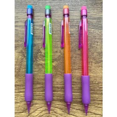 Imagem de Kit 4 Lapiseira Neon Escolar 0,5mm Colorido Kaz Volta ás Aulas - KAZ Z