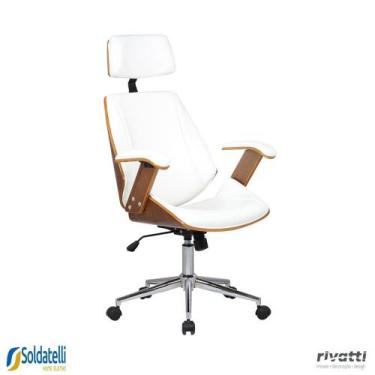 Imagem de Cadeira Office Lisboa PU Com Encosto Várias Cores - Rivatti, Branco