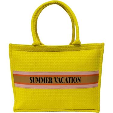 Imagem de Bolsa Tote Feminina Amarela Verão Praia Férias Casual Viagem - Lis
