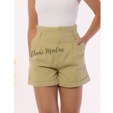Imagem de Shorts Jeans 020 Bolso Colorido - Doutoras Modas , Verde musgo claro, 