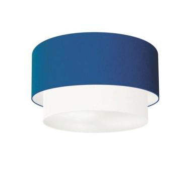 Imagem de Plafon Duplo Cilíndrico Vivare Md-3045 Cúpula Tecido 40x35cm - Bivolt,