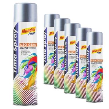 Imagem de Tinta Spray 400ml Fundo Primer Universal Uso Geral 6 Peças Mundial Pri