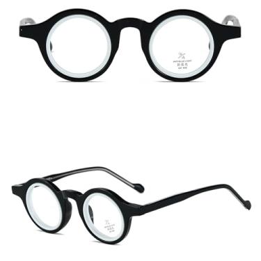 Imagem de Óculos redondos armação feminina vintage óculos pequenos retrô masculino lente transparente unissex, 1