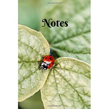 Imagem de Notes: Red Ladybug on Green Leaf Notebook Blank Lined Journal