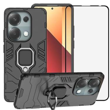 Imagem de LosruGir Capa para Xiaomi Redmi Note 13 Pro 4G/Xiaomi Poco M6 Pro 4G, 2 em 1, capa protetora de tela de vidro temperado, protetor de tela de vidro temperado, protetor de tela para Xiaomi Redmi Note 13