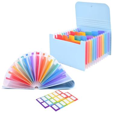 Imagem de Valtiner 2 organizadores de cupons de recibos, organizador de arquivos acordeão pequeno com 13 bolsos, pasta de arquivos expansível com abas coloridas, tamanho A6 para cartões, cheque, ingressos,