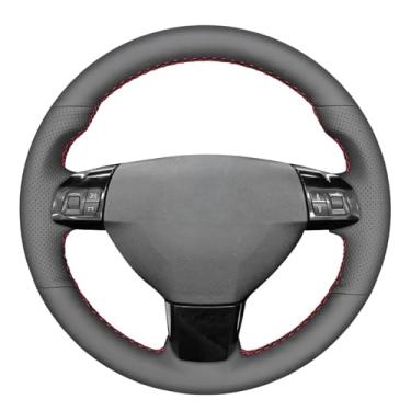 Imagem de MEWANT Capa de volante de carro de microfibra preta respirável DIY para Opel Astra (H) 2004-2009 / Signum 2004-2008 / Vectra (C) 2005-2009 acessórios de volante