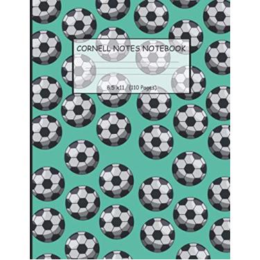 Imagem de Cornell Notes Notebook: Nifty Large Cornell Note Paper Notebook | Cute College Ruled Medium Lined Journal Note Taking System for School and University - Pretty Football pattern