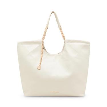 Imagem de Anne Klein Bolsa acolchoada de costura média com alça de corrente, pergaminho, Pergaminho, Medium