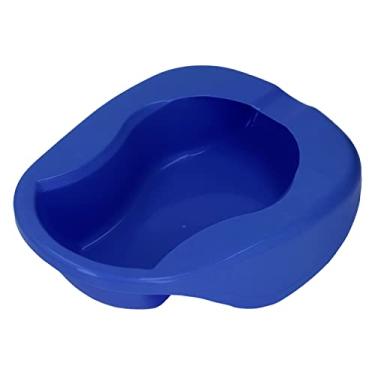 Imagem de Comadre de Enfermagem Com Tampa - Comadre de Mictório Resistente para Idosos Presos à Cama, Design Ergonômico Com Entalhe, Ideal para Uso Doméstico e Hospitalar (Azul escuro)