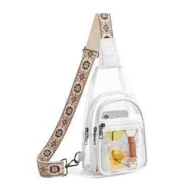 Imagem de Mroede Bolsa transparente para eventos de estádio bolsas transparentes para mulheres bolsa transversal transparente bolsas de estádio para esportes de concertos, Branco 2-2 a, 6.5'L x 4'W x 11.5'H