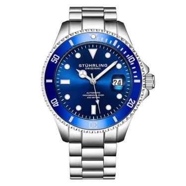 Imagem de Relógio Masculino Stuhrling Regata 792 Automático 42mm, Prata e Azul
