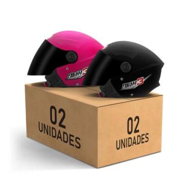 Imagem de Kit 2 Capacetes New Liberty 3 Aberto Viseira Fumê Pro Tork Masculino F