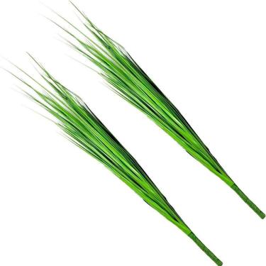 Imagem de Kit 4 Decoração Folhagem Capim Verde Artificial Natal 110cm