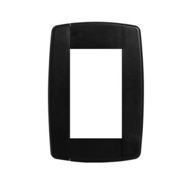 Imagem de Espelho Placa 4x2 com Suporte para 3 Módulos Linha LEV Preta Ilumi - 7