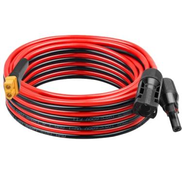 Imagem de XRDS -RF Cabo solar para XT60 de 12 AWG 6 m – cobre estanhado, fio fêmea solar XT60 resistente para painel solar, bateria e estação de energia, baixa resistência e resistente ao calor