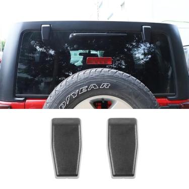 Imagem de Capa de dobradiça de vidro para porta traseira automotiva Capa rígida para dobradiça de vidro, apto para Jee-p Wrangler JK JKU 2007-2017, tampa da dobradiça de vidro da porta traseira ABS preto