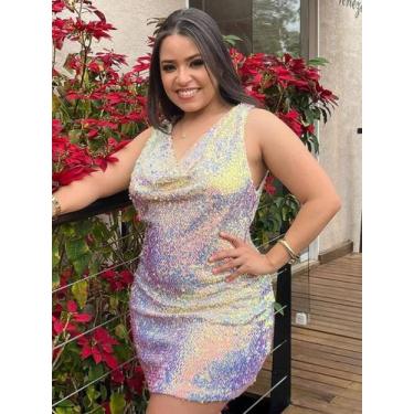 Imagem de N0362-Vestido Festa Balada Sexy Solto Paetê Brilho Luxo 23s09 - Xumi, 