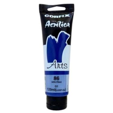 Imagem de Tinta Acrílica 120ml G1 086 Azul Ftalo Corfix, 086 - AZUL FTALO