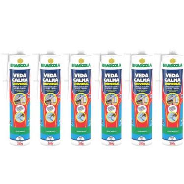 Imagem de Kit 6 VEDA CALHA UNIVERSAL CINZA Brascola