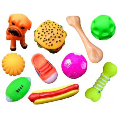 Imagem de kit 10 Mordedor Pet Brinquedo De Borracha Para Cães Cachorro - tesla