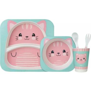 Imagem de Kit Alimentação/Refeição Bebê - 5 Peças em Fibra de Bambu Ecológico - 