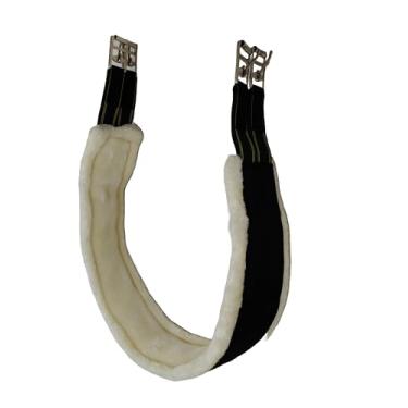 Imagem de Lussoro Circunferência de equitação com enchimento de lã, tiras elásticas, circunferência leve de cavalo para sela (tinta preta, (Tamanho 52))