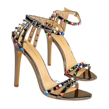 Imagem de Sandália decorada com Spikes em Diamantes (Grafite, BR, Adulto, Numérico, 37)