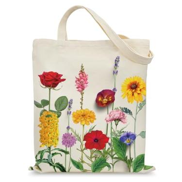 Imagem de KONSOM Sacola de lona estética fofa nuggets de frango para meninas adolescentes mulheres com bolsos reutilizáveis sacolas de supermercado formatura férias compras praia aniversário presentes de Natal