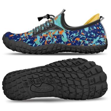 Imagem de CROVA Tênis infantil para esportes aquáticos, ultraleve, totalmente drenagem, secagem rápida, meias aquáticas sem cadarço para meninos e meninas, Azul mágico, 8 Toddler