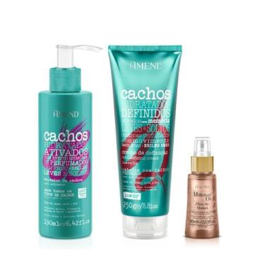 Imagem de Amend Cachos Ativador de Cachos 190ml + Leave-in Cacheado 250ml + Mill