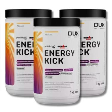 Imagem de Kit 3 Energy Kick Caffeine 1000G Dux Nutrition Sabor:Abacaxi