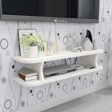 Imagem de Armário De Suporte De Tv Flutuante,unidade De Entretenimento De Montagem Na Parede,prateleira De Armazenamento De Fundo De Parede Prateleira Aberta Para Dvd Tv Via Satélite Caixa De, B, 80cm