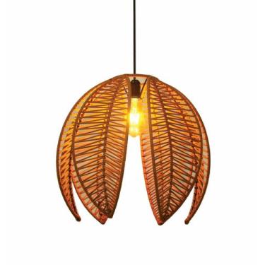 Imagem de Lustre Pendente Pétala Boho Corda Náutica Sala Quarto - FibraDecor, Te