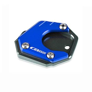 Imagem de Acc-Creativity Suporte de pé de motocicleta ampliador lateral placa de extensão compatível com HONDA CB650R CBR650R 2019-2020 (azul)