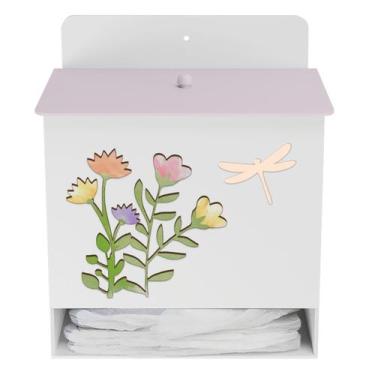 Imagem de Porta Fralda Kit Higiene MDF Quarto Infantil Flores - Neném na Nuvem, 