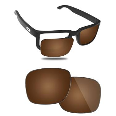 Imagem de Fiskr Lentes polarizadas de substituição compatíveis com óculos de sol Oakley Holbrook XL OO9417 59 mm, resistente a impactos e ajuste perfeito - marrom âmbar