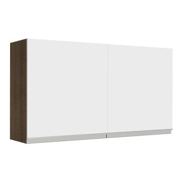 Imagem de Armário Aéreo Madesa Glamy 120 cm 2 Portas Rustic/Branco