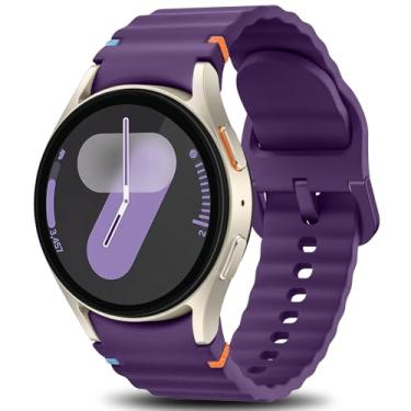 Imagem de DGege Pulseira esportiva de silicone macio compatível com Samsung Galaxy Watch 7 6 5 de 40 mm e 44 mm/Ultra 47 mm/FE 40 mm/Classic 6 5 4