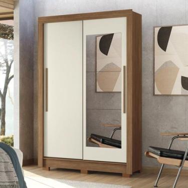 Imagem de Guarda-roupa 02 Portas Correr 02 Gavetas com Espelho Mdp Lapa - Santos